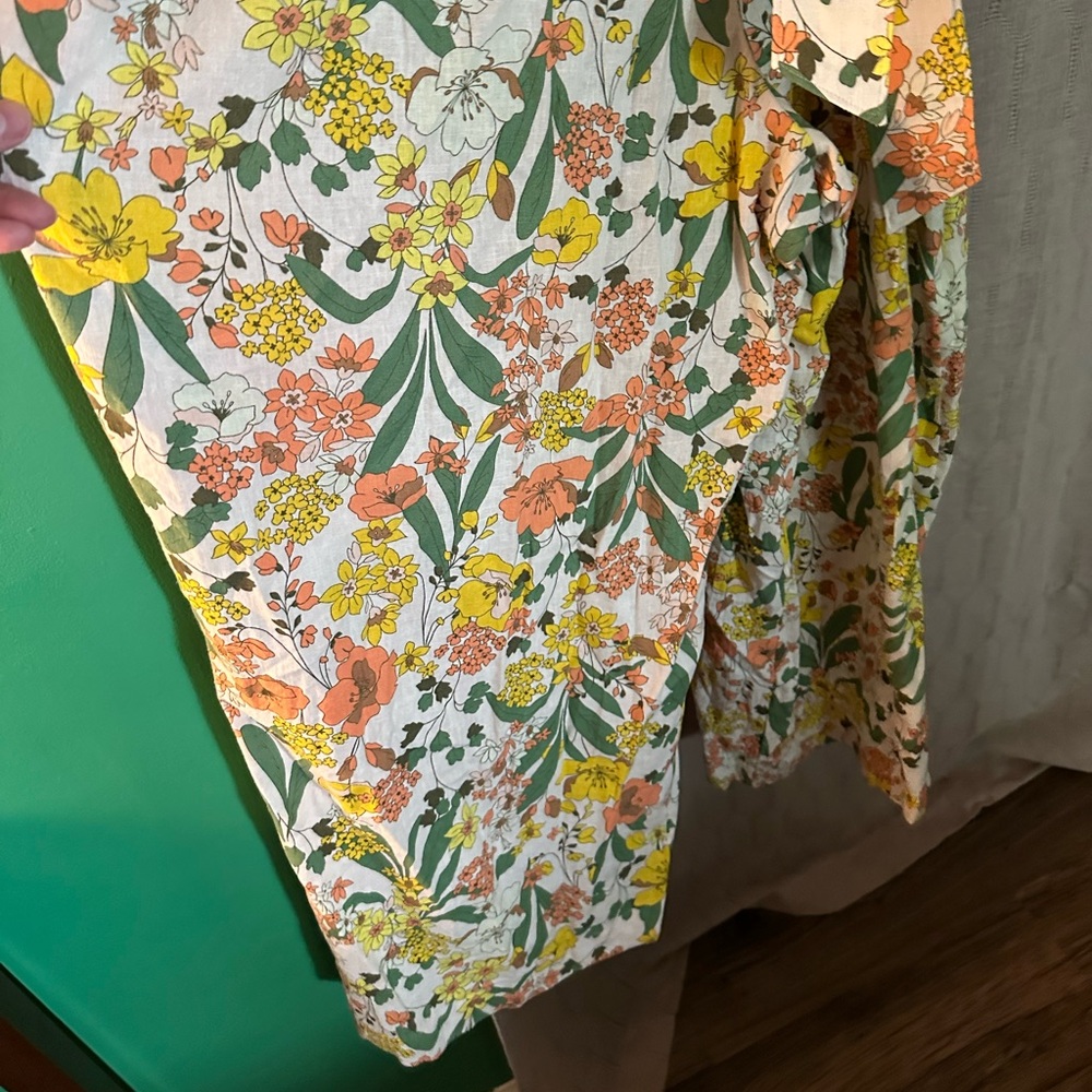 Lane Bryant Smocked-Neck Wide Leg Floral Jumpsuit - Picture 5 of 11